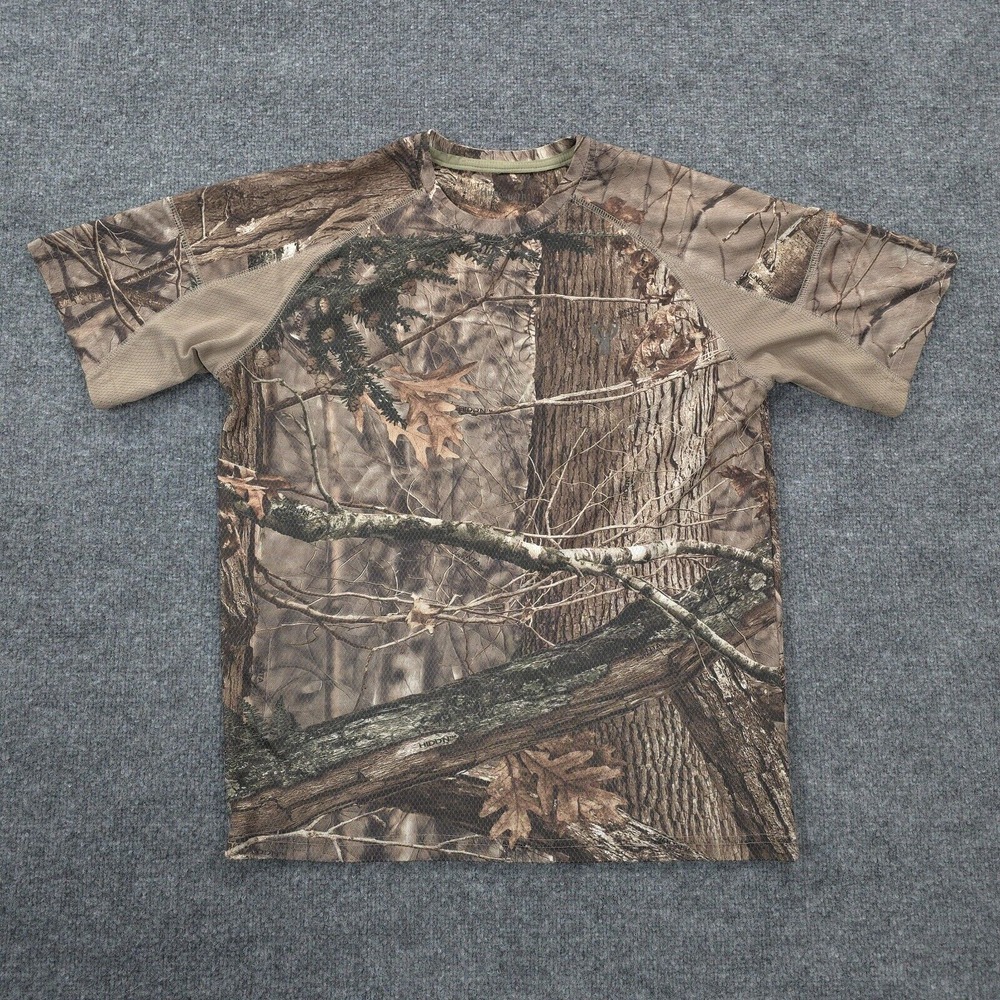 Huntworth Shirt Mens Medium‎ Brown Camo NTA Hiddn Hunt Hunting Outdoors Nature